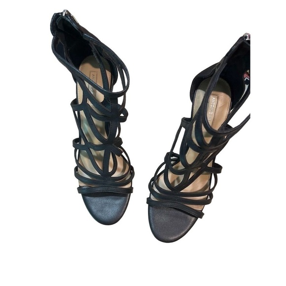 Antonio Melani Women's Black Strappy Caged Heels Size 10M Formal - Picture 16 of 16